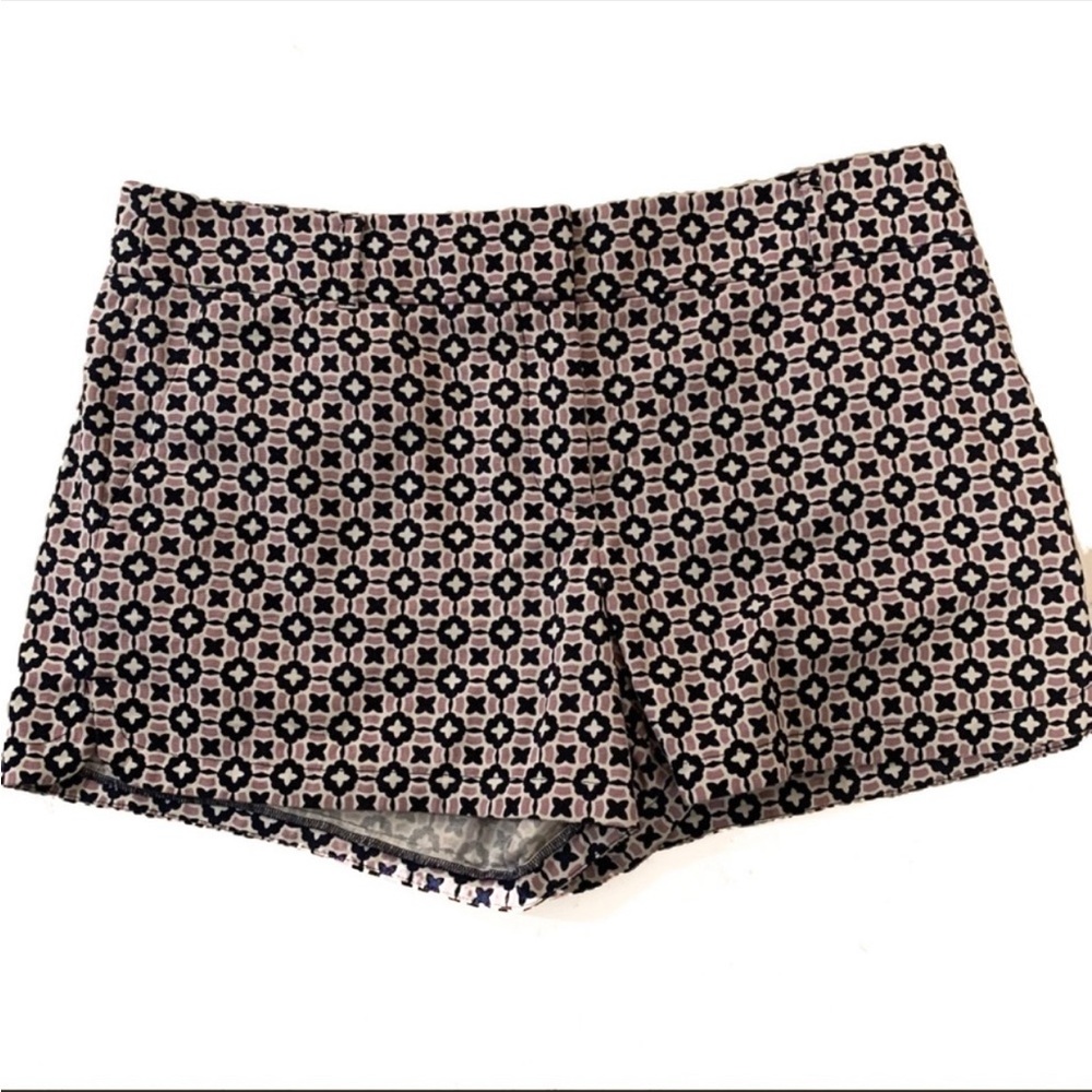 LOFT Shorts Navy Purple Mid-Rise Size 12 Pockets Lavender